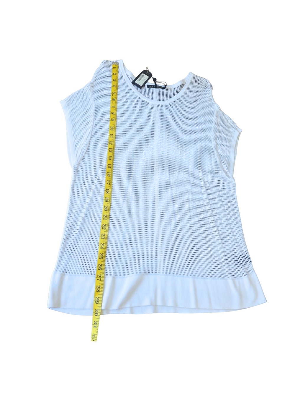 Rag & Bone JEAN Odette Tee White Mesh Open Knit Pullover Top Size L NWT - Picture 10 of 16